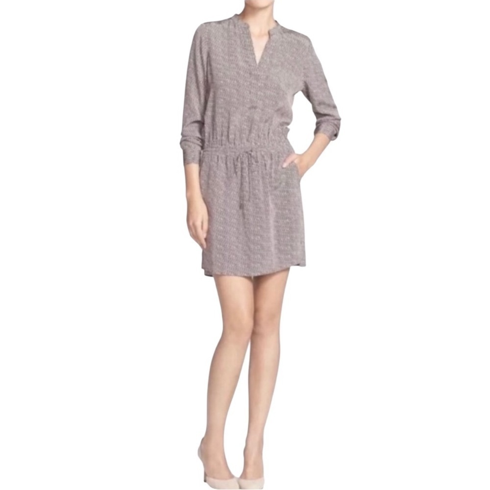 VINCE Silk Printed Shirt Dress Size: 2